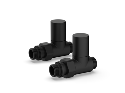 Aansluitset Zijaansluiting Radiator Plieger Valvola Recht Zwart Aansluitset Zijaansluiting Radiator Plieger Valvola Recht Zwart