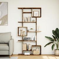 Boekenkast 92x29x188 cm bewerkt hout oud houtkleurig - thumbnail