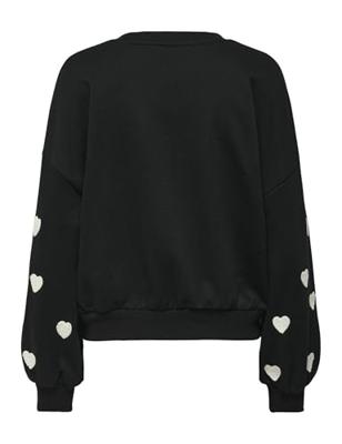 Only Onlmacy L/s O-neck Box Cc Swt Sweater 4805216 Black W. Cd Hearts