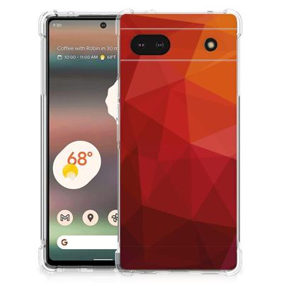 Shockproof Case voor Google Pixel 6A Polygon Red Shockproof Case voor Google Pixel 6A Polygon Red