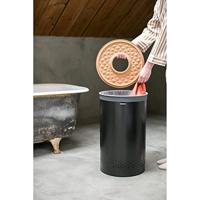 Brabantia Wasbox - 60 liter - kurkendeksel - uitneembare waszak - mat zwart 120022 - thumbnail