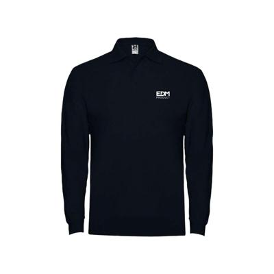 Heren polo met lange mouwen EDM Zwart Maat S