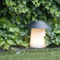 QAZQA Tafellamp mushroom zwart incl. LED oplaadbaar - Ivan - thumbnail
