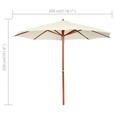 VidaXL Parasol 300x258 cm zandwit VidaXL Parasol 300x258 cm zandwit