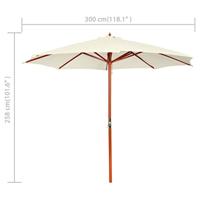 Parasol 300x258 cm zandwit - thumbnail