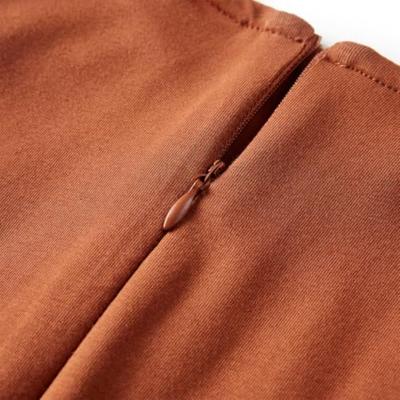 Kinderjurk met lange mouwen paardenprint 116 cognackleurig