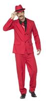 Gangster kostuum pak rood - thumbnail