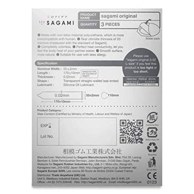 Sagami Original 0.02 - Ultradunne Latexvrije Condooms 3 stuks