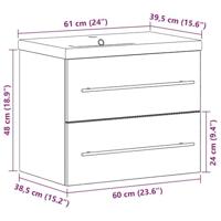 Badkamerkast 2 pcs Oud Hout Engineered Hout en Keramiek - thumbnail