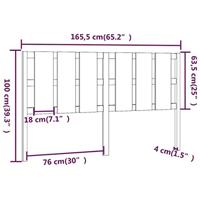 Hoofdbord 165,5x4x100 cm massief grenenhout zwart - thumbnail