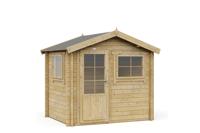 Interflex 2520 Blokhut 250x200 cm 28 mm vuren blank- Zadeldak- Onbehandeld vurenhout- Interflex - thumbnail