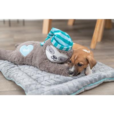 TRIXIE PLUCHE LUIAARD GRIJS MET HEARTBEAT VOOR PUPPY 34 CM