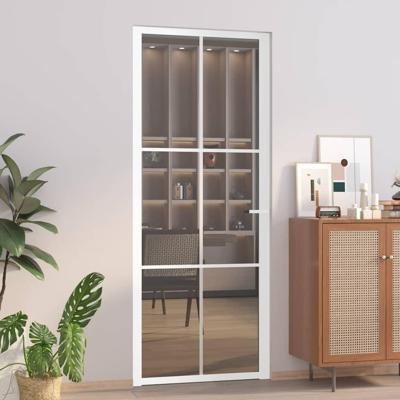 VidaXL Binnendeur 83x201,5 cm esg-glas en aluminium wit