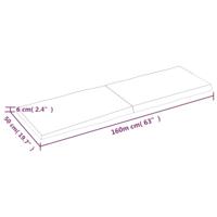 Tafelblad natuurlijke rand 160x50x6 cm eikenhout donkergrijs - thumbnail