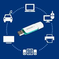 Philips FM08FD70B USB flash drive 8 GB USB Type-A 2.0 Turkoois, Wit - thumbnail