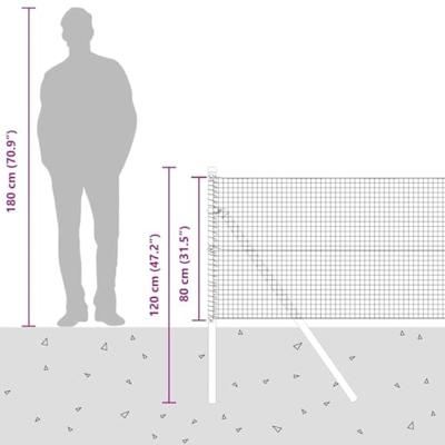 VidaXL Afrasteringspaal grijs 25 x 0,8 m (19 x 19 mm gaas)