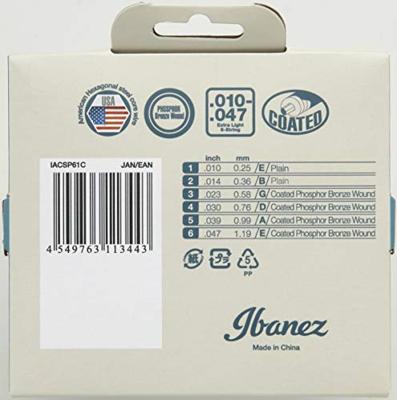 Ibanez IACSP61C snaren westerngitaar phosphor bronze extra light 10-47