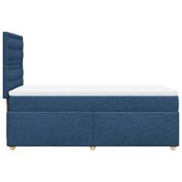 Boxspring met matras stof blauw 90x200 cm - thumbnail