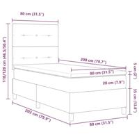 Boxspring bed met matras Donkergrijs 80 x 200 cm Fluweel - thumbnail