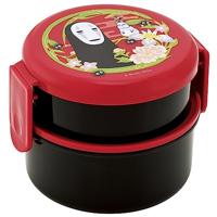 Spirited Away Two Layer Round Shape Lunch Box No Face Dark Red - thumbnail