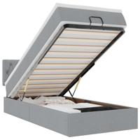 Ottoman bed met matras 90x190cm stof lichtgrijs - thumbnail