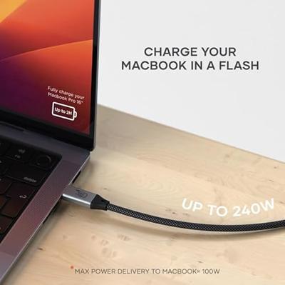 Satechi USB4 pro naar USB-C kabel (1.2m/240W) - Black