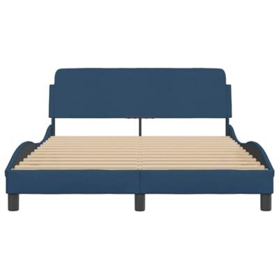 Bedframe met hoofdeinde zonder matras 120x200 cm stof blauw