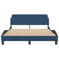 Bedframe met hoofdeinde zonder matras 120x200 cm stof blauw - thumbnail