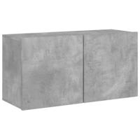 5-delige Tv-wandmeubelset bewerkt hout betongrijs - thumbnail