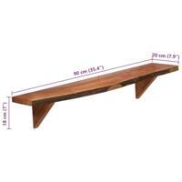 VidaXL Wandschappen 2 st 90x20x18 cm massief acaciahout - thumbnail