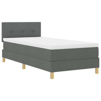 Boxspringbed met matras en LED stof donkergrijs 100x200 cm