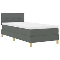Boxspringbed met matras en LED stof donkergrijs 100x200 cm - thumbnail