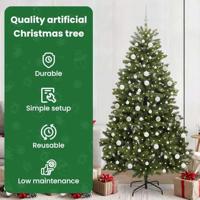 VidaXL Kunstkerstboom met 300 led groen 210 cm pvc en metaal - thumbnail