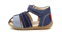 Leren sandalen jongensbaby Bigbazar 2 Iconique Biboo KICKERS® driekleurig blauw - thumbnail
