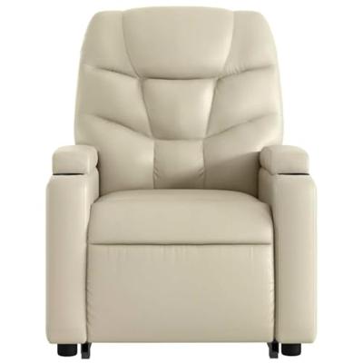 Sta-op-massagestoel verstelbaar kunstleer crèmekleurig