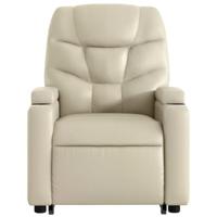 Sta-op-massagestoel verstelbaar kunstleer crèmekleurig - thumbnail