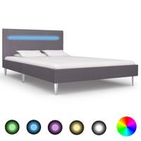 vidaXL Bedframe met LED stof grijs 120x200 cm - thumbnail