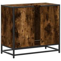 Wastafelkast 65x33x60 cm bewerkt hout gerookt eikenkleurig - thumbnail