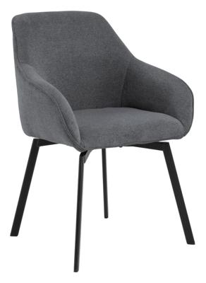 Bendt Draaibare Eetkamerstoel 'Aisling' Chenille, kleur Antraciet