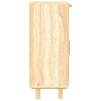 Dressoir 60x30x75 cm massief grenenhout en rattan bruin - thumbnail