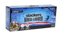 Slackers Ninja Touwlader 2,5 meter lang, 6 houten sporten,250 x 38cm,blank hout/blauw - thumbnail