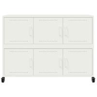 Dressoir 100,5x39x72 cm staal wit - thumbnail