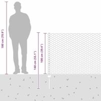 VidaXL Hek met paal zilver 1 x 10 m staal - thumbnail