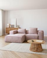 Kave Home Kussen 'Blok' Rib, 40 x 60cm, kleur Roze - thumbnail