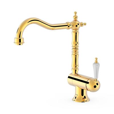 Keukenkraan Tres Clasic | Opbouw | 360° Draaibaar | Mengkraan | 1-hendel | Vintage | 24k Goud glans