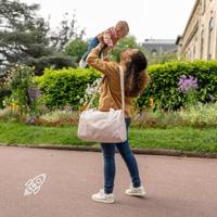 Badabulle Luiertas in Pocketstijl - Aankleedkussen, Geïsoleerde hoes, Etui, Inclusief kinderwagenbevestigingen, Crème - thumbnail