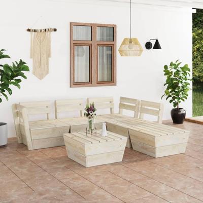 6-delige Loungeset pallet geïmpregneerd vurenhout