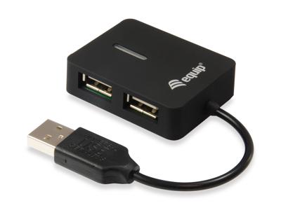 Equip USB-Hub USB 2.0-hub 2 poorten Zwart