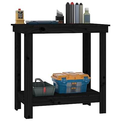 werkbank 80x50x80 cm massief grenenhout zwart werkbank 80x50x80 cm massief grenenhout zwart