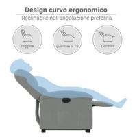 Sta-opstoel elektrisch verstelbaar fluweel lichtgrijs - thumbnail